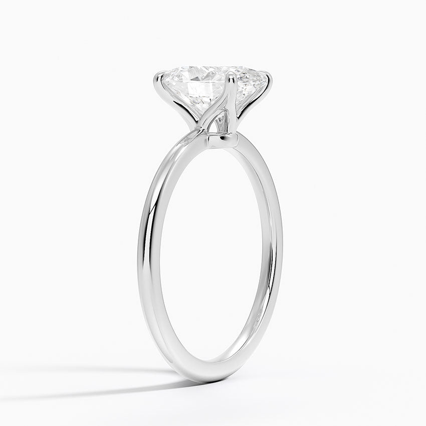 1 Carat - Oval - Natural Diamond - Solitaire Engagement Ring