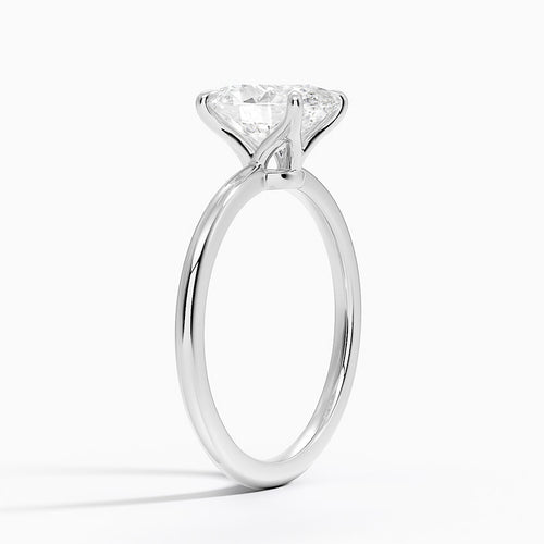 1 Carat - Oval - Natural Diamond - Solitaire Engagement Ring