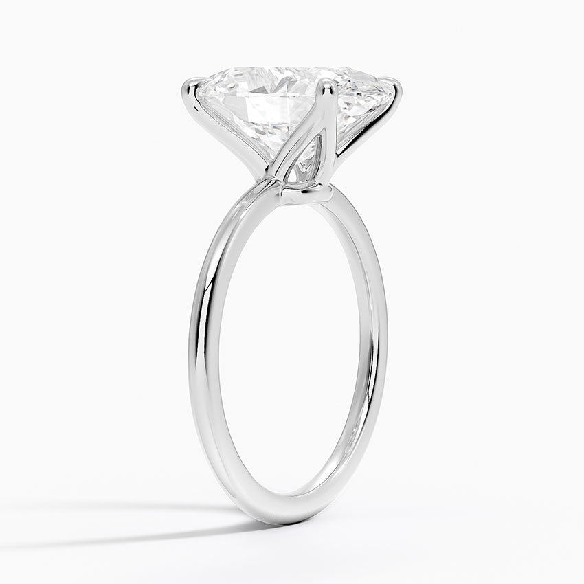 4 Carat - Oval - Natural Diamond - Solitaire Engagement Ring