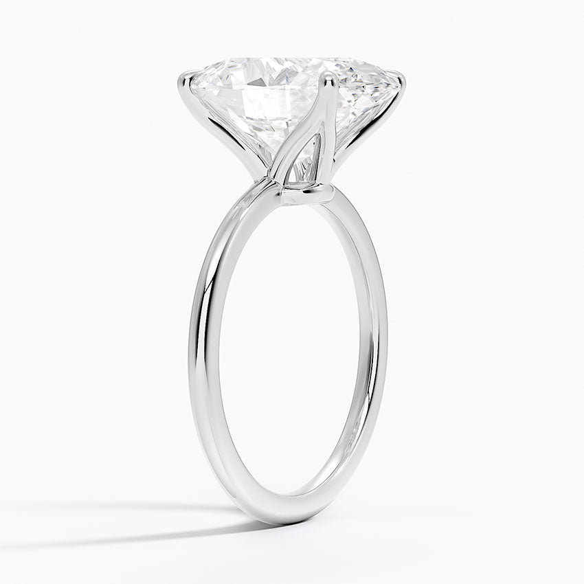5 Carat - Oval - Natural Diamond - Solitaire Engagement Ring