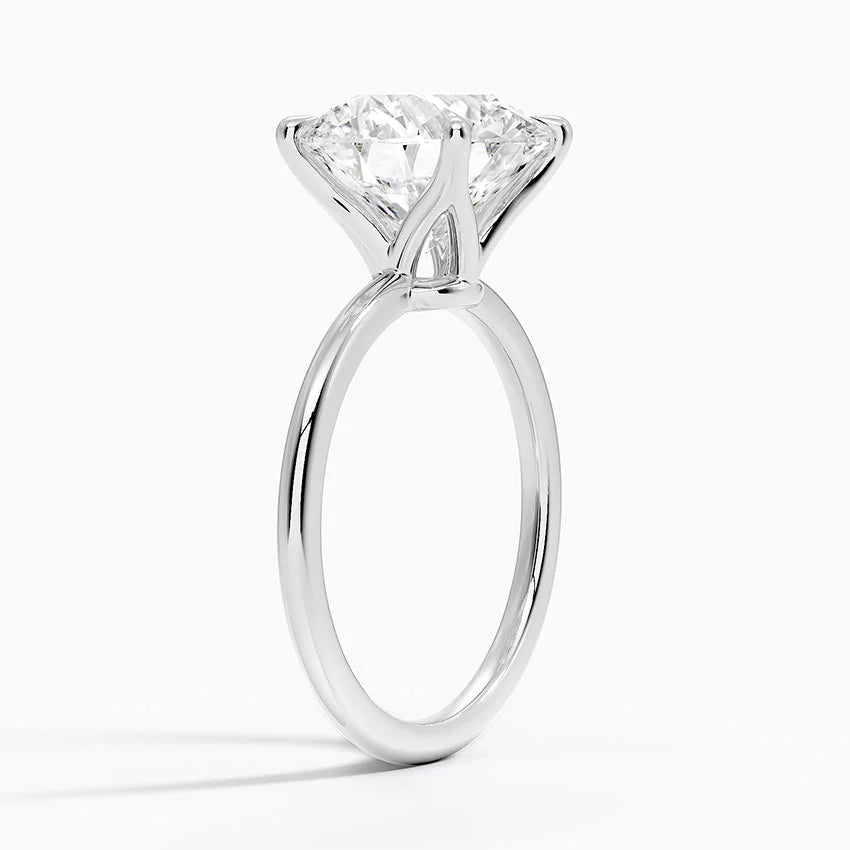 4 Carat - Round - Natural Diamond - Solitaire Engagement Ring