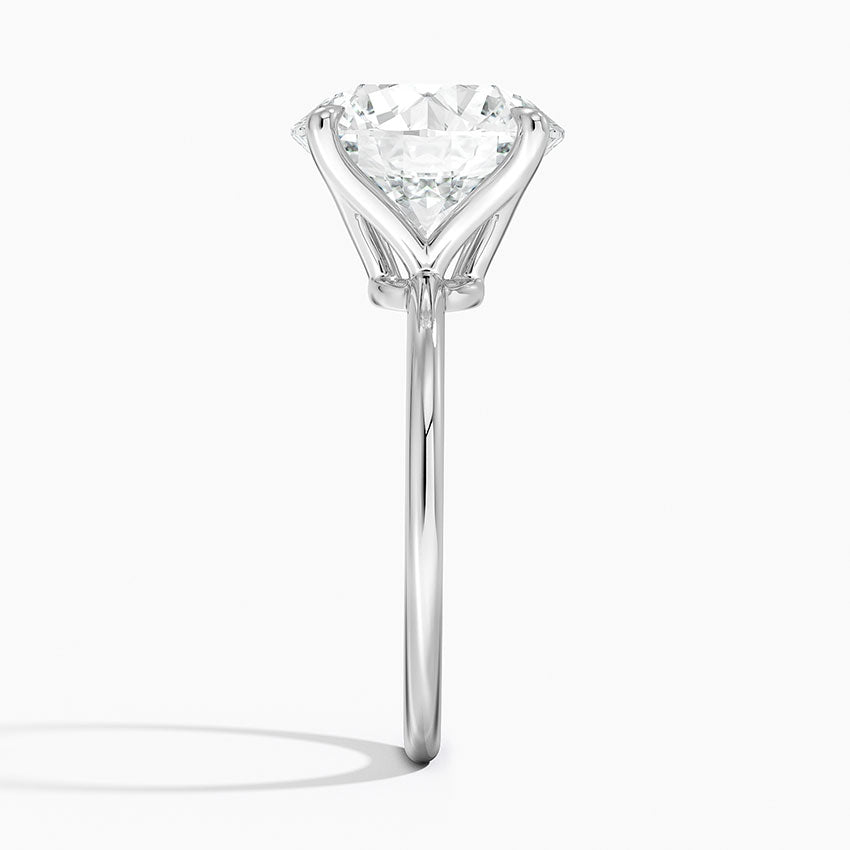5 Carat - Round - Natural Diamond - Solitaire Engagement Ring