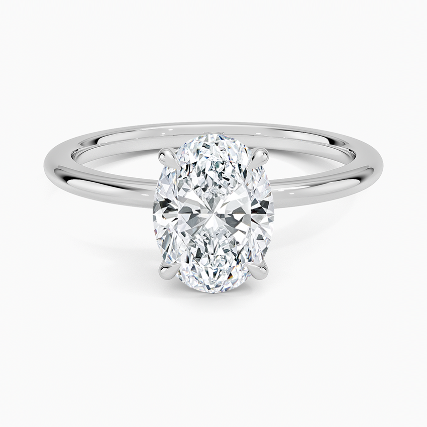 1.5 Carat - Oval - Natural Diamond - Solitaire Engagement Ring