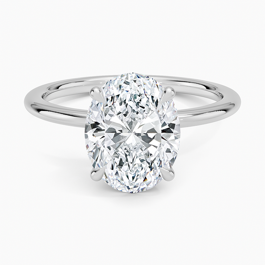 2.5 Carat - Oval - Natural Diamond - Solitaire Engagement Ring