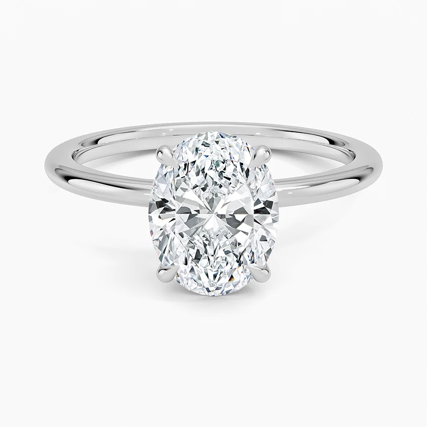 2 Carat - Oval - Natural Diamond - Solitaire Engagement Ring