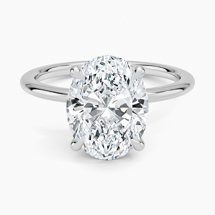 3.5 Carat - Oval - Natural Diamond - Solitaire Engagement Ring