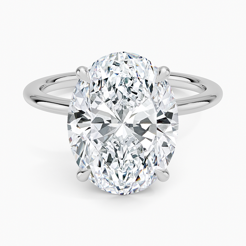 5 Carat - Oval - Natural Diamond - Solitaire Engagement Ring