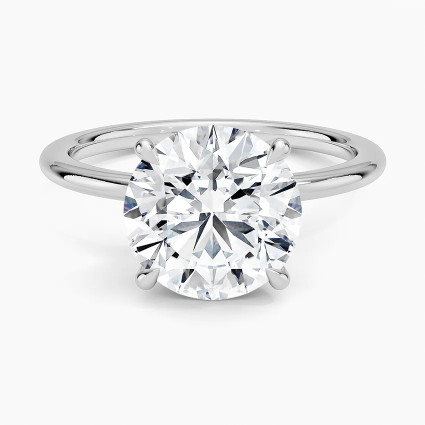 3.5 Carat - Round - Natural Diamond - Solitaire Engagement Ring