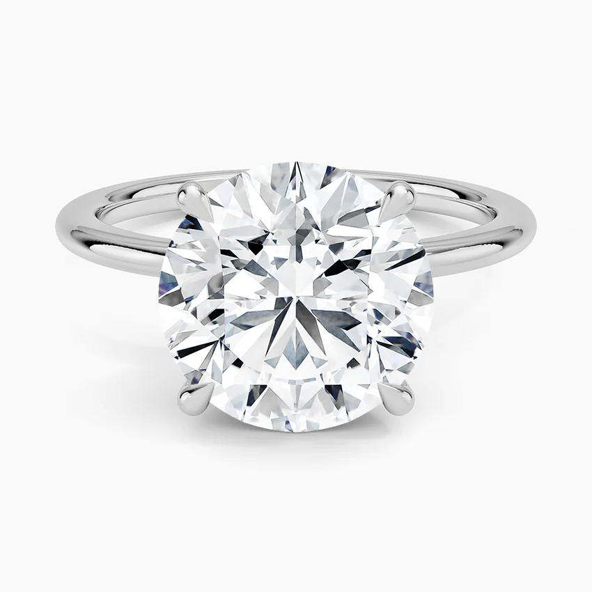 4 Carat - Round - Natural Diamond - Solitaire Engagement Ring
