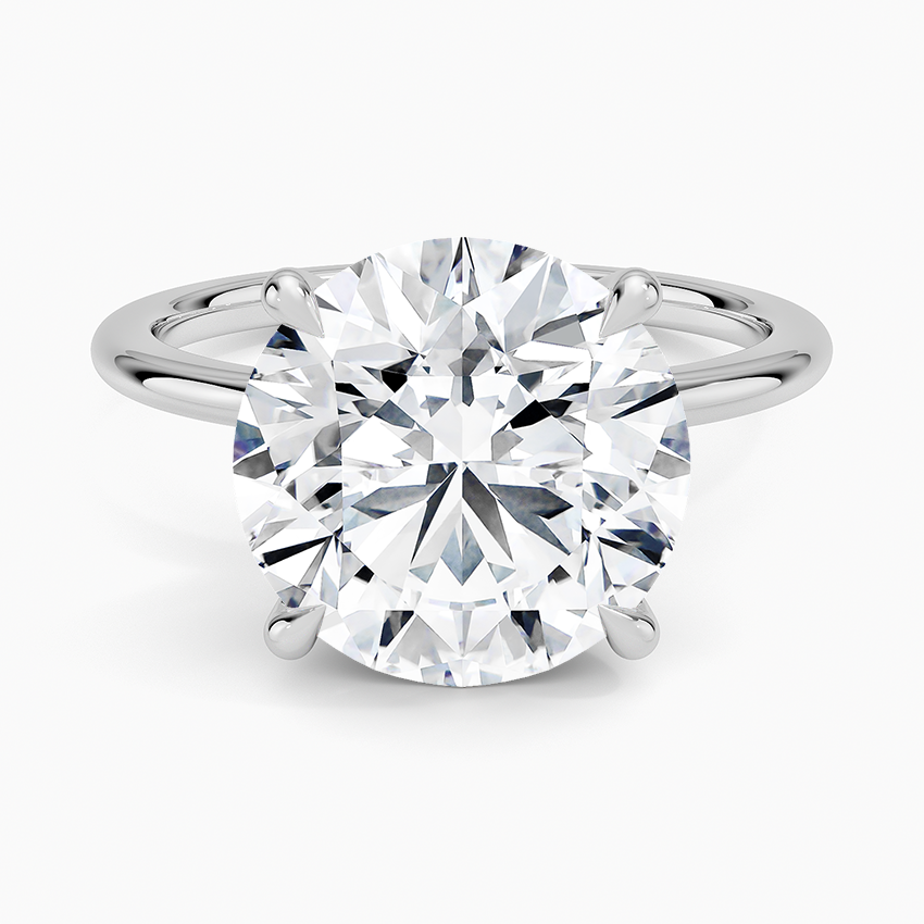 5 Carat - Round - Natural Diamond - Solitaire Engagement Ring