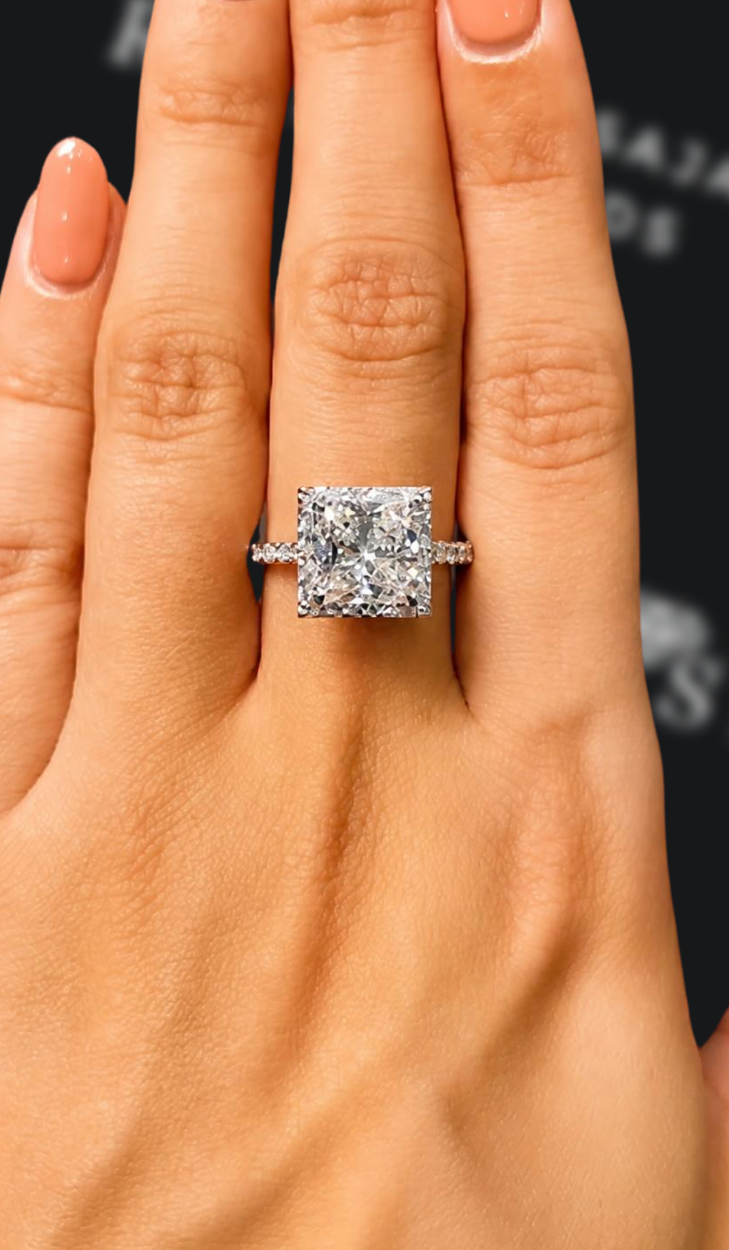 3 carat princess cut natural diamond engagement ring by Ratan Sajan Diamonds Dubai