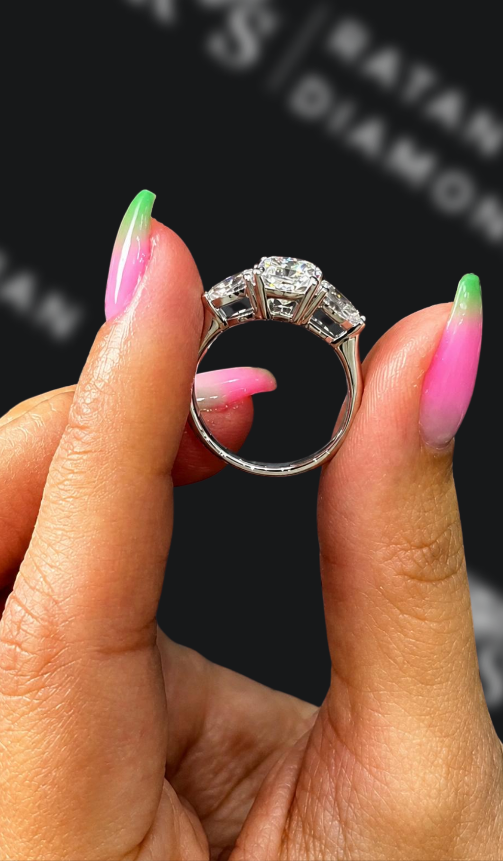 1 carat cushion cut natural diamond engagement ring by Ratan Sajan Diamonds Dubai