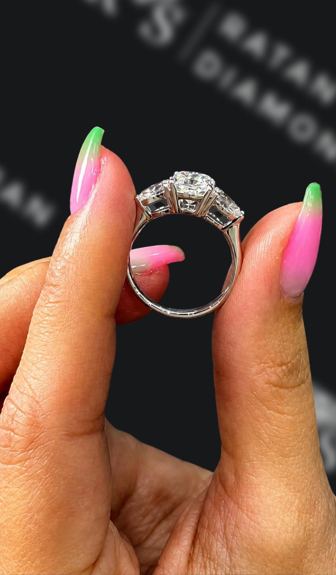1 carat cushion cut natural diamond engagement ring by Ratan Sajan Diamonds Dubai