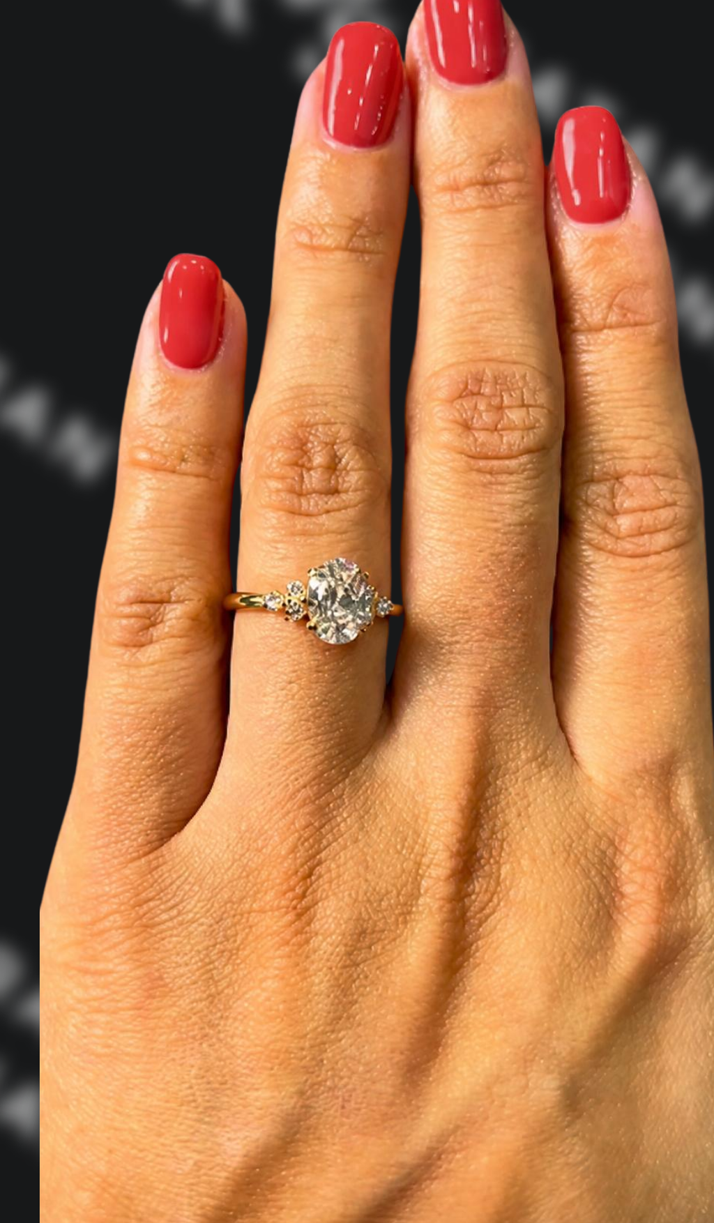 1 carat oval natural diamond engagement ring by Ratan Sajan Diamonds Dubai