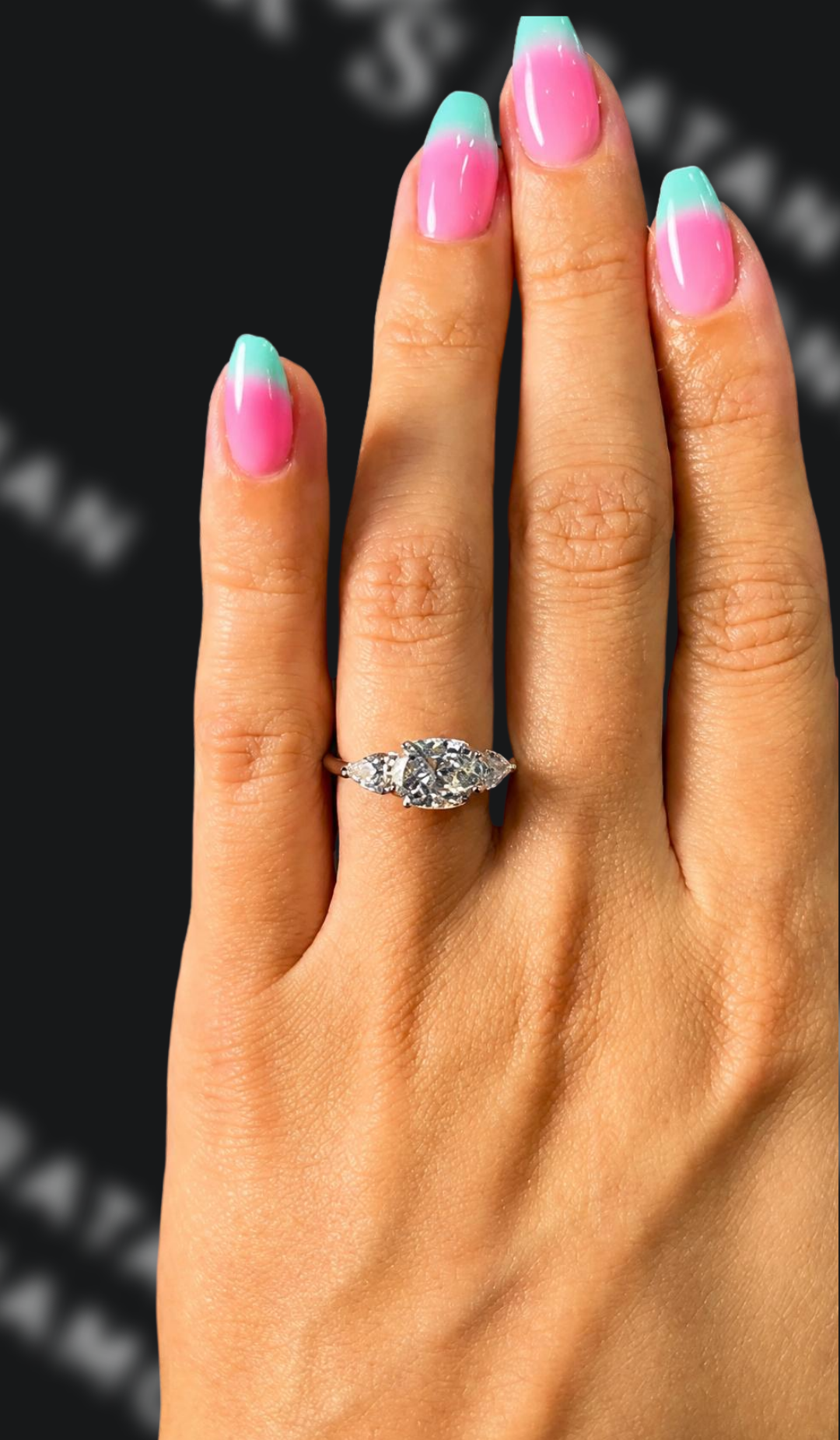 1 carat cushion cut natural diamond engagement ring by Ratan Sajan Diamonds Dubai