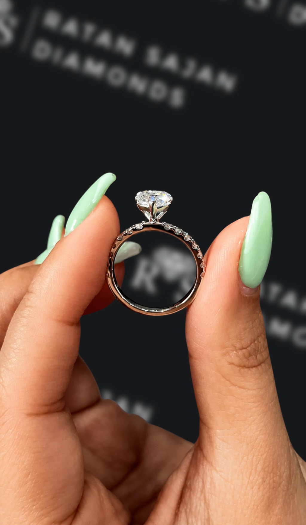 0.5 carat heart shaped natural diamond engagement ring by Ratan Sajan Diamonds Dubai