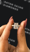 2.5 carat emerald cut natural diamond engagement ring by Ratan Sajan Diamonds Dubai