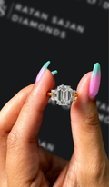2.5 carat emerald cut natural diamond engagement ring by Ratan Sajan Diamonds Dubai