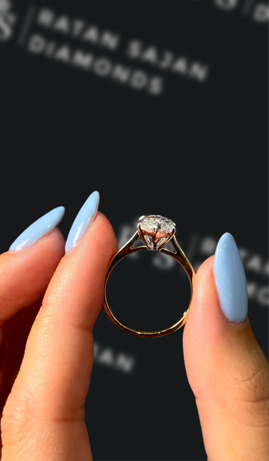 2.5 carat marquise cut natural diamond engagement ring by Ratan Sajan Diamonds Dubai