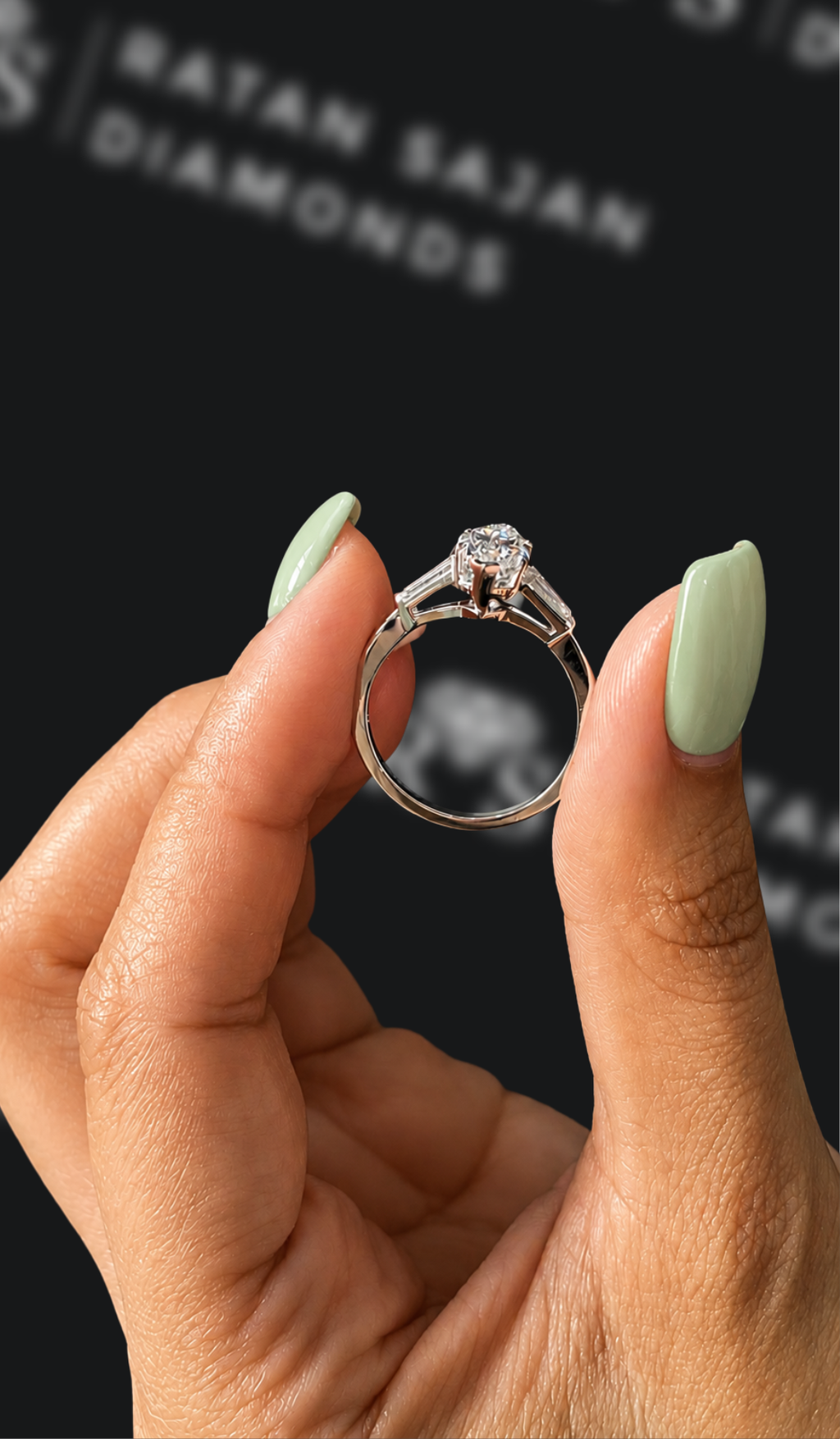 1.5 carat marquise cut natural diamond engagement ring by Ratan Sajan Diamonds Dubai