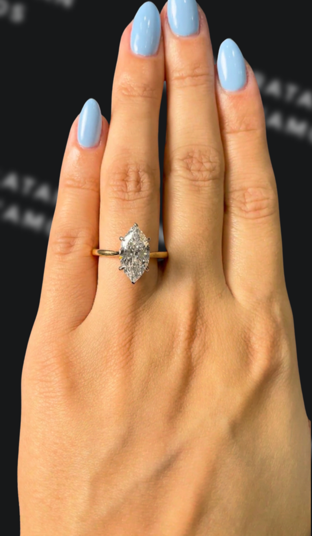 2.5 carat marquise cut natural diamond engagement ring by Ratan Sajan Diamonds Dubai