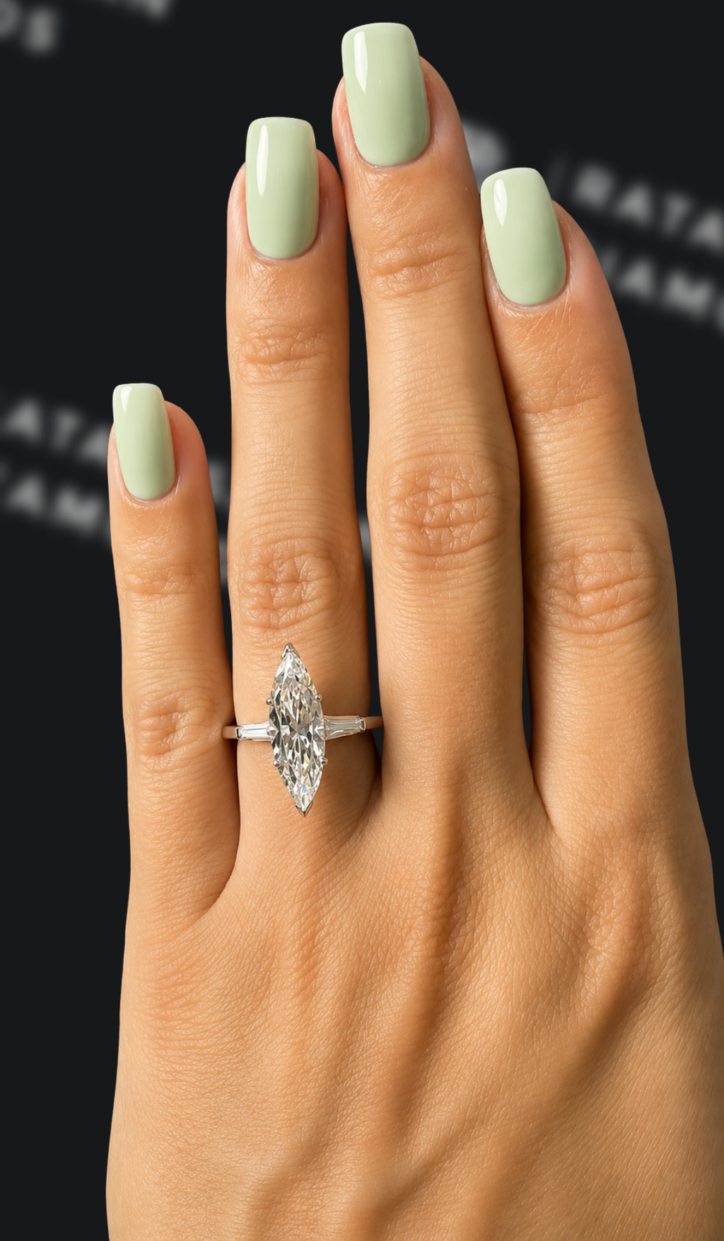 1.5 carat marquise cut natural diamond engagement ring by Ratan Sajan Diamonds Dubai