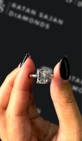 2 carat emerald cut natural diamond engagement ring by Ratan Sajan Diamonds Dubai