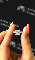 1.5 carat princess cut natural diamond engagement ring by Ratan Sajan Diamonds Dubai