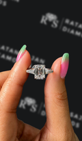 2 carat emerald cut natural diamond engagement ring by Ratan Sajan Diamonds Dubai