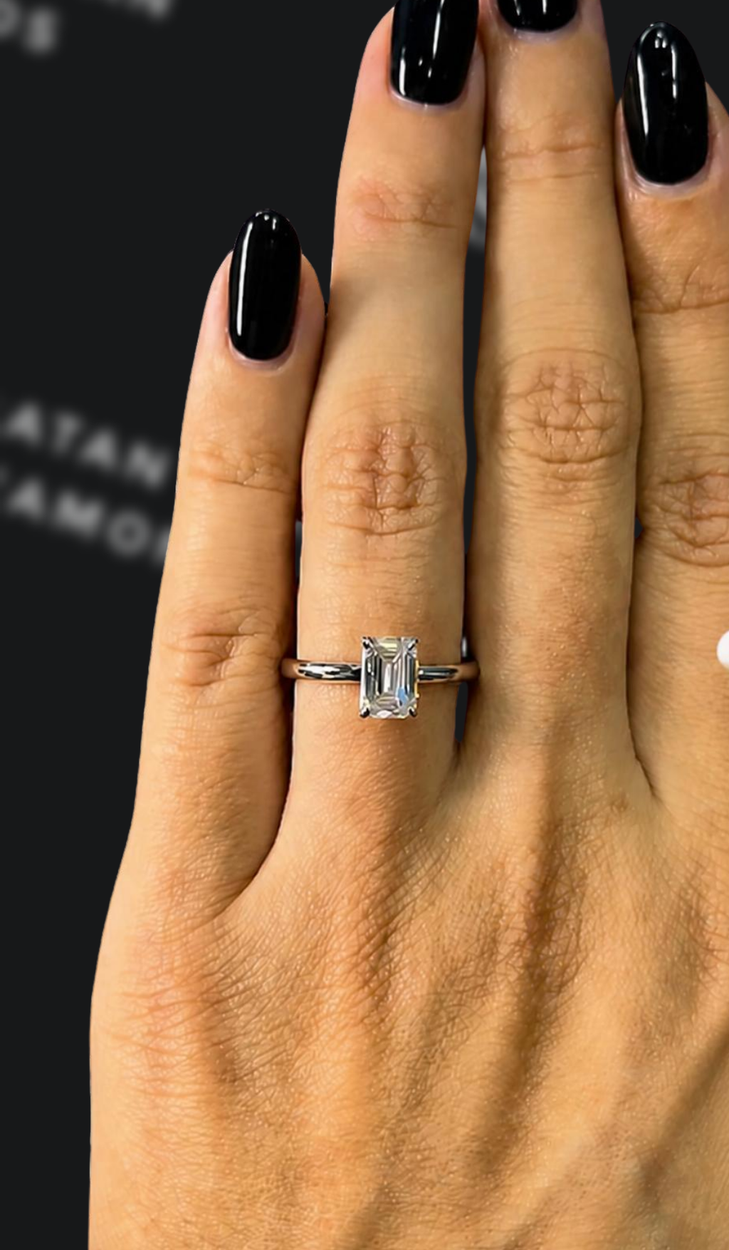 1 carat emerald cut natural diamond engagement ring by Ratan Sajan Diamonds Dubai