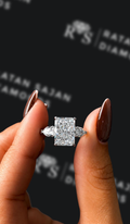 3 carat radiant cut natural diamond engagement ring by Ratan Sajan Diamonds Dubai