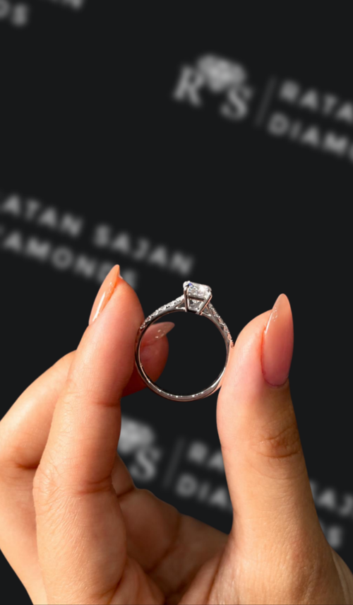 0.5 carat princess cut natural diamond engagement ring by Ratan Sajan Diamonds Dubai