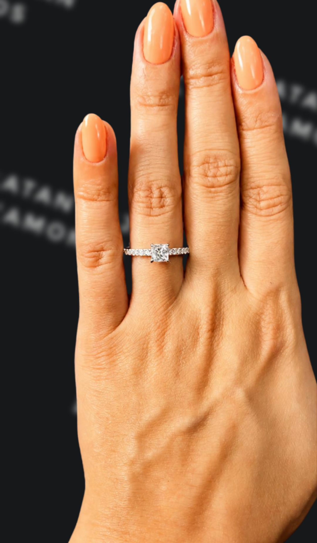 0.5 carat princess cut natural diamond engagement ring by Ratan Sajan Diamonds Dubai