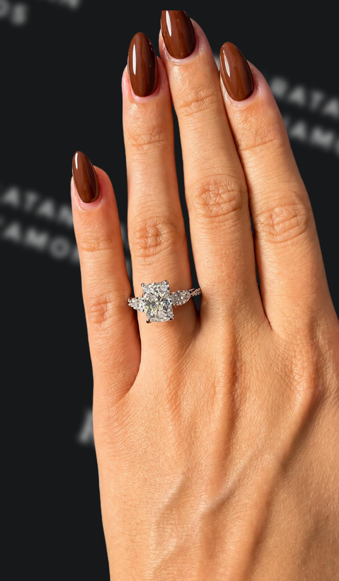 2.5 carat radiant cut natural diamond engagement ring by Ratan Sajan Diamonds Dubai