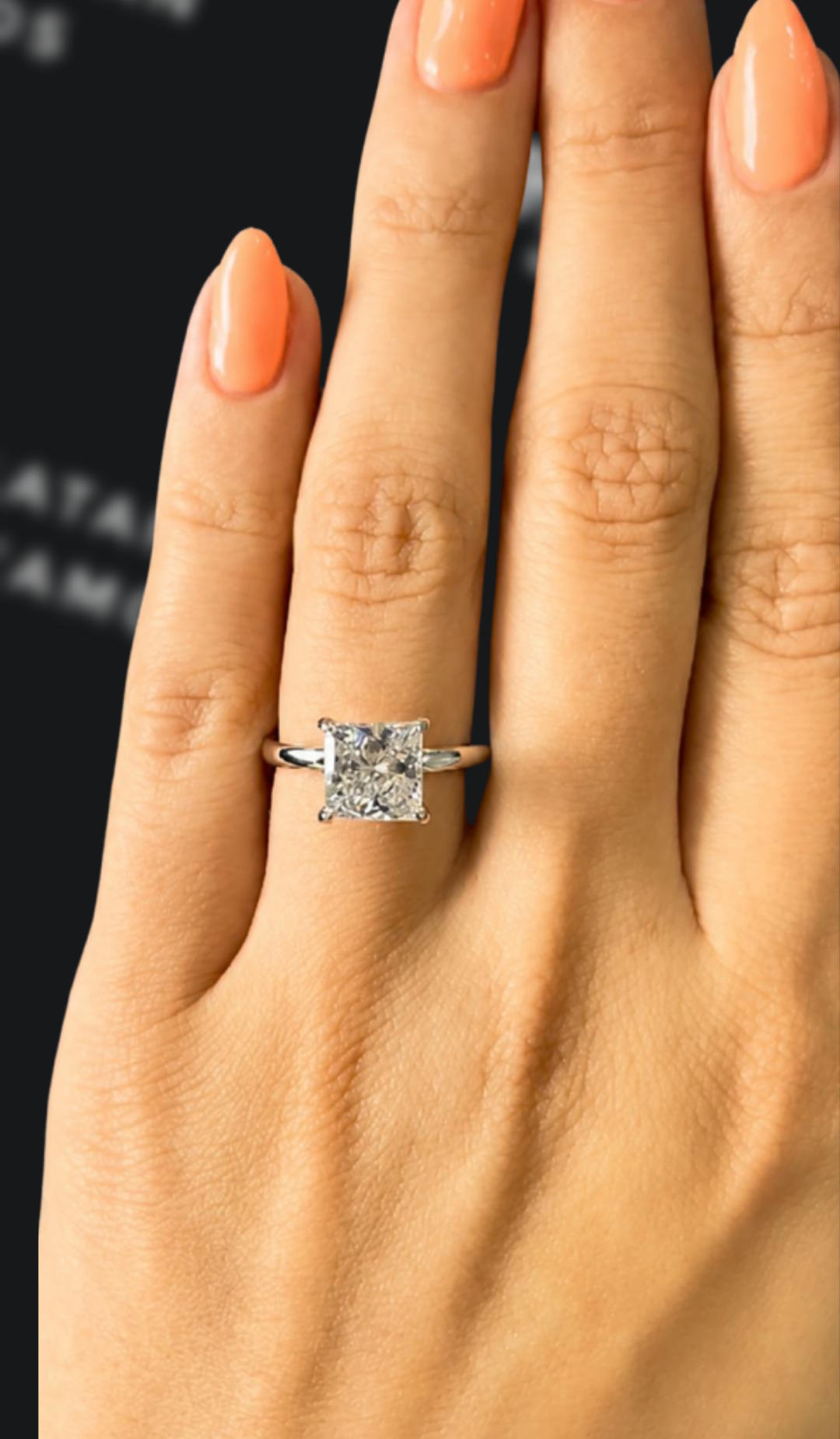 2.5 carat princess cut natural diamond engagement ring by Ratan Sajan Diamonds Dubai