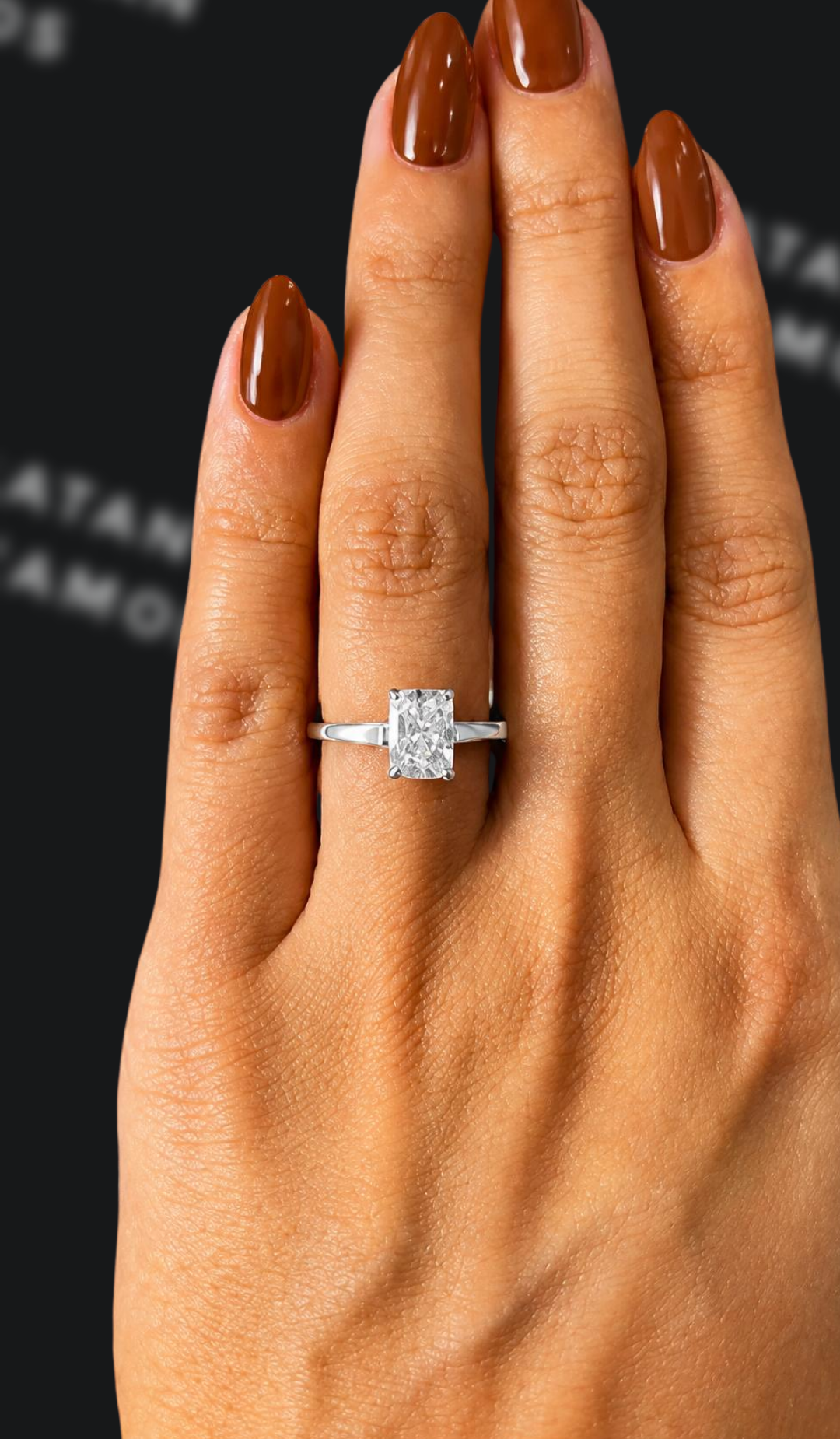 1 carat radiant cut natural diamond engagement ring by Ratan Sajan Diamonds Dubai