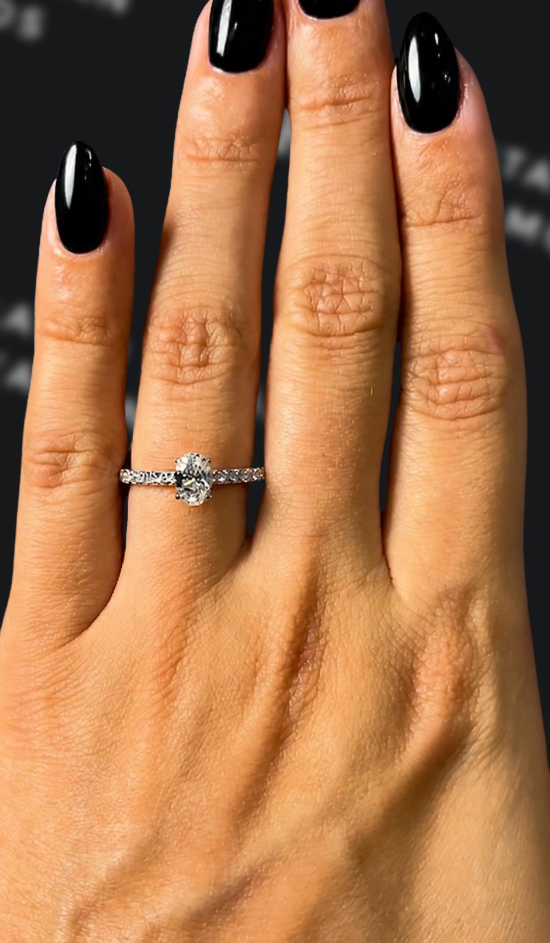 0.5 carat oval natural diamond engagement ring by Ratan Sajan Diamonds Dubai
