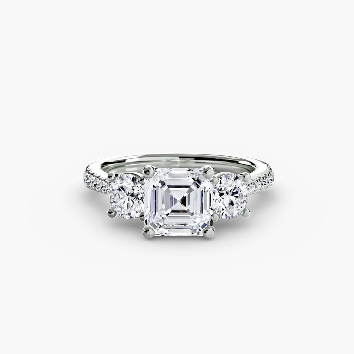 Three-Stone with Pavé Band