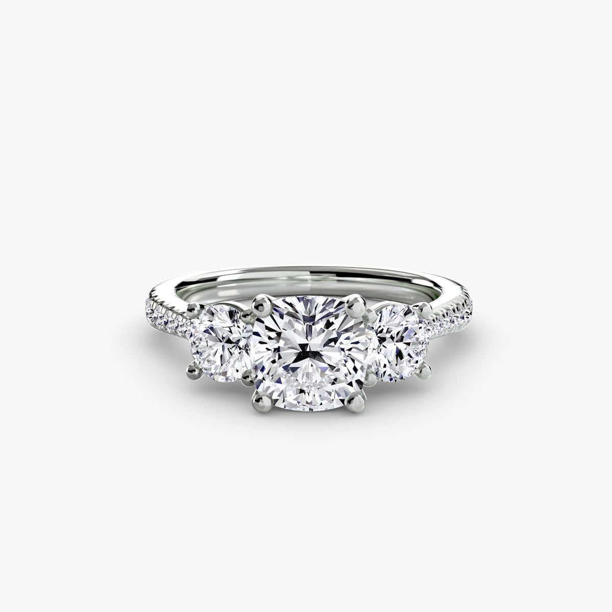 Three-Stone with Pavé Band