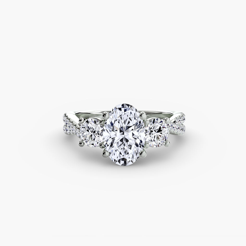 Three-Stone with Pavé Band 2