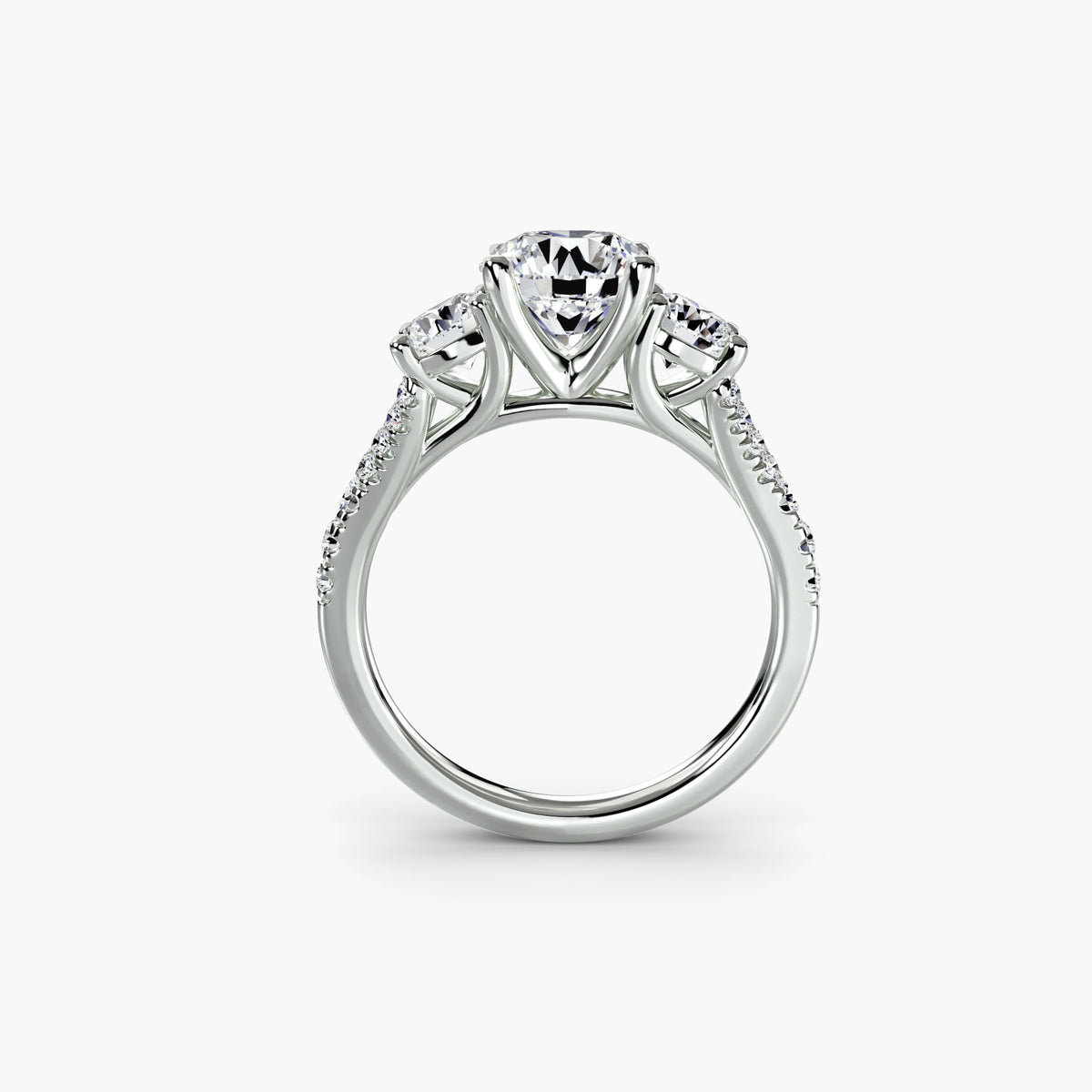 Three-Stone with Pavé Band 3