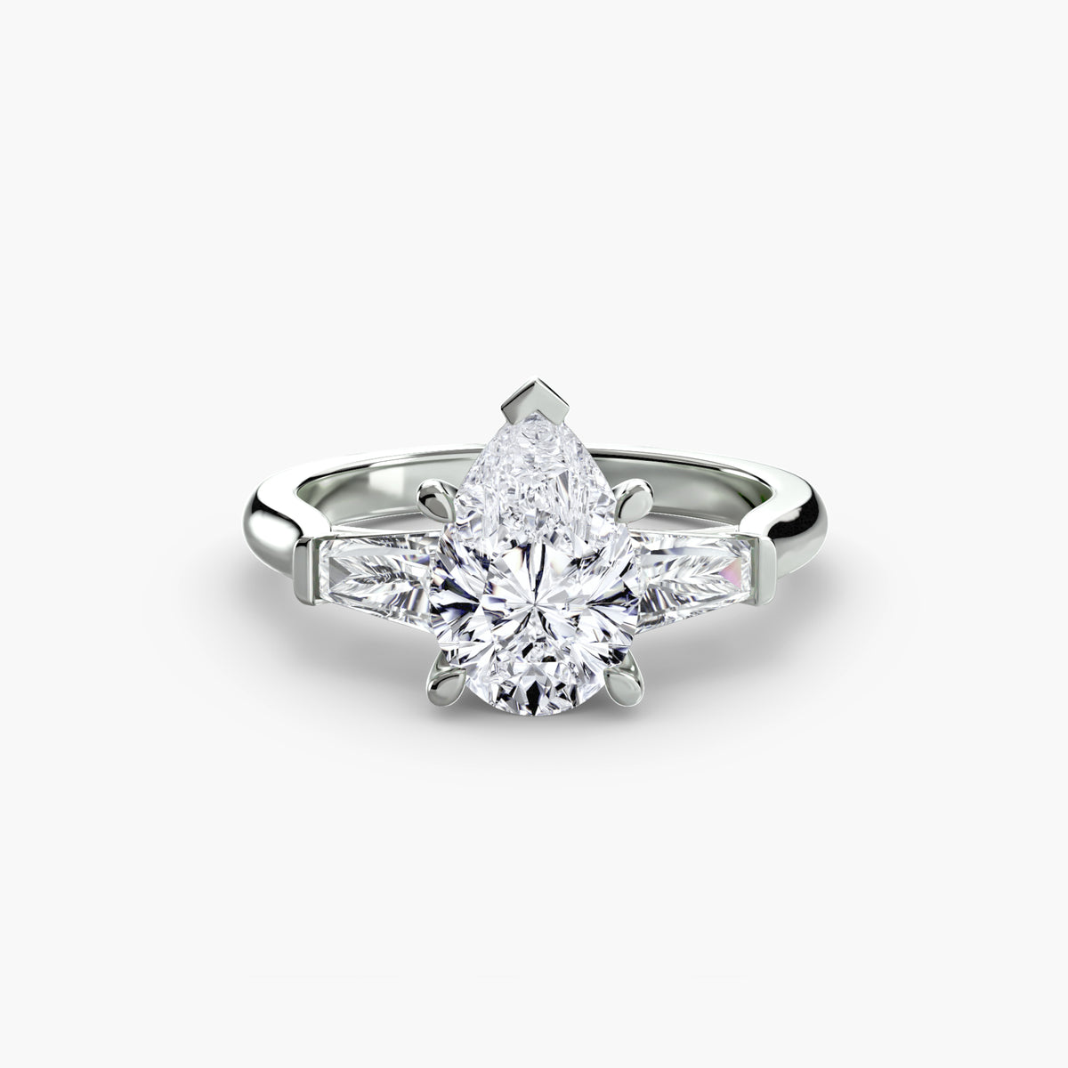 Three-Stone Ring (Baguette Side Stones)