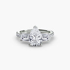 Three-Stone Ring with Pavé Band 4