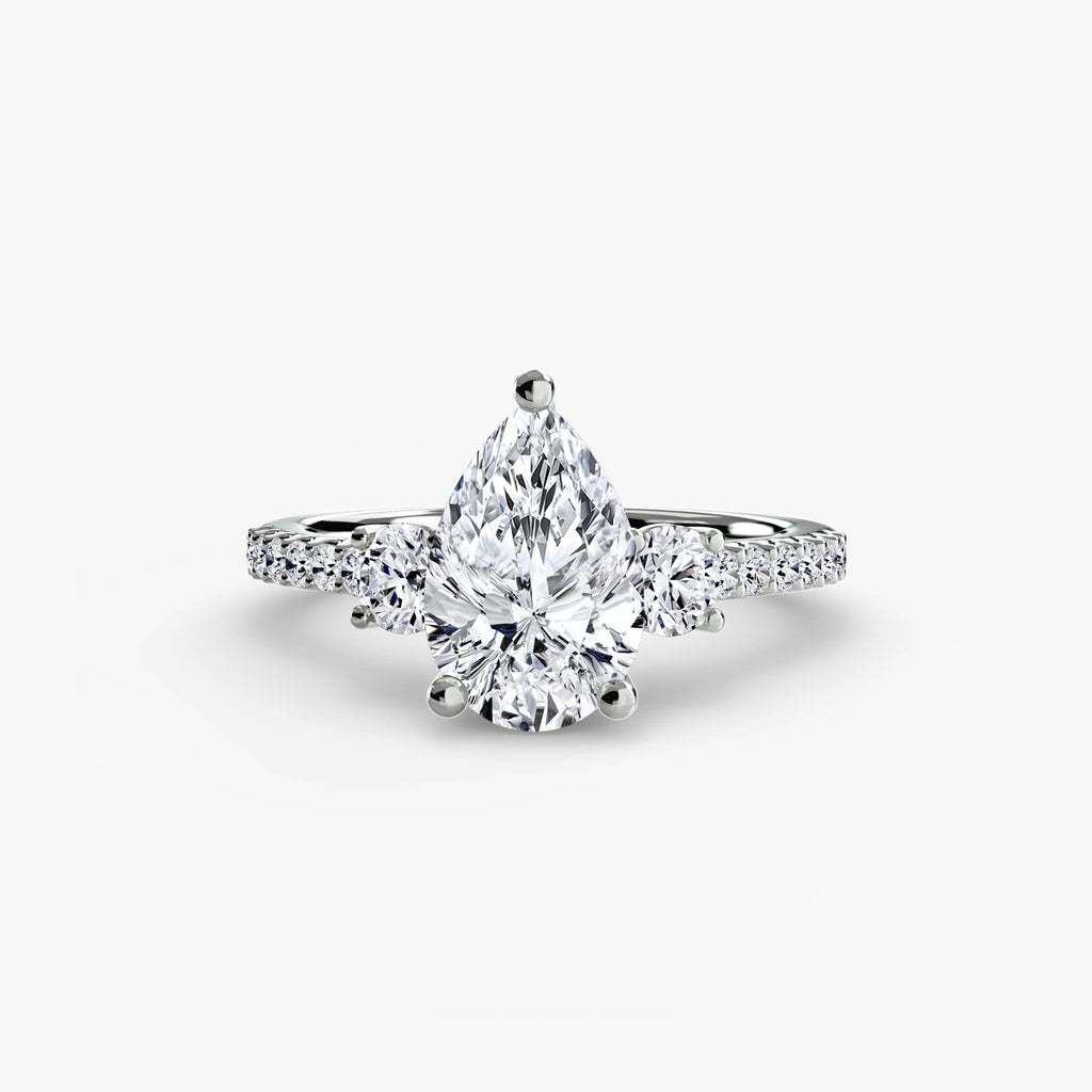 Three-Stone Ring with Pavé Band 5