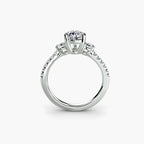 Three-Stone Ring with Pavé Band 5