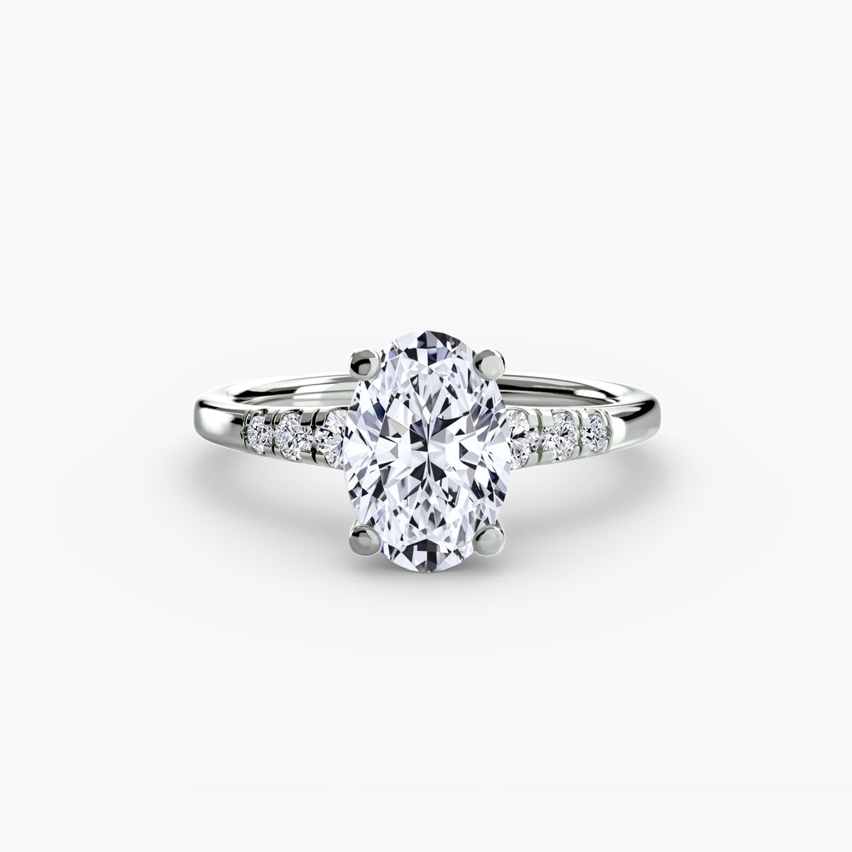 Solitaire with Shoulder Accents