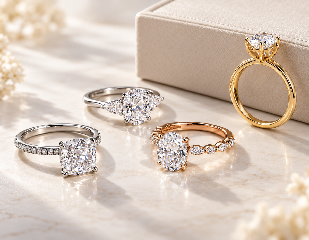 GIA certified natural diamond engagement ring