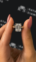4 carat emerald cut natural diamond engagement ring by Ratan Sajan Diamonds Dubai