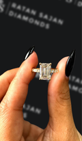 2.5 carat emerald cut natural diamond engagement ring by Ratan Sajan Diamonds Dubai