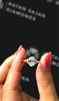 1 carat oval natural diamond engagement ring by Ratan Sajan Diamonds Dubai